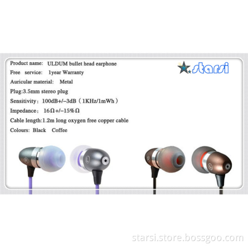 Fashion Bullet Metal Earphone
